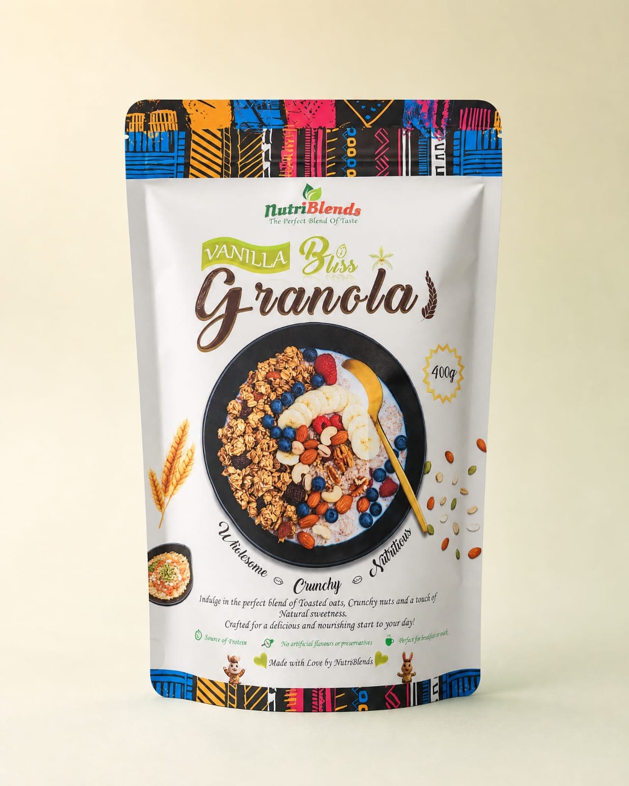 Bowl of granola with fruit